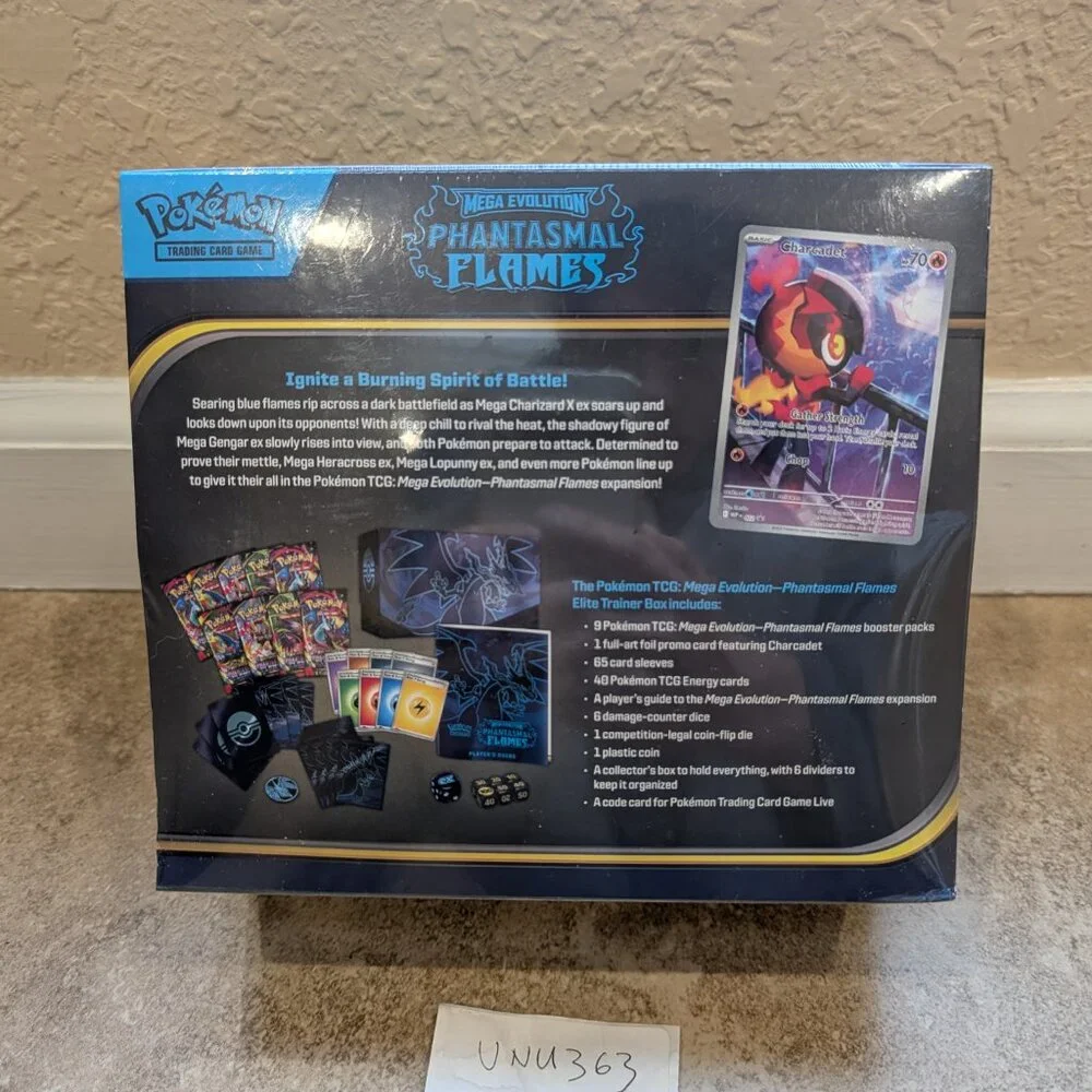 Pokémon TCG: Mega Evolution Phantasmal Flames Elite Trainer Box 9 Booster Packs - Picture 2 of 8